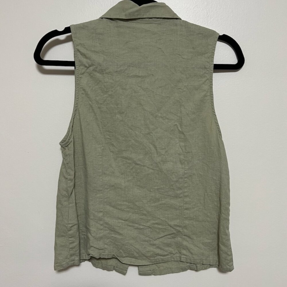 Sleeveless Linen Blend Shirt - Picture 6 of 6